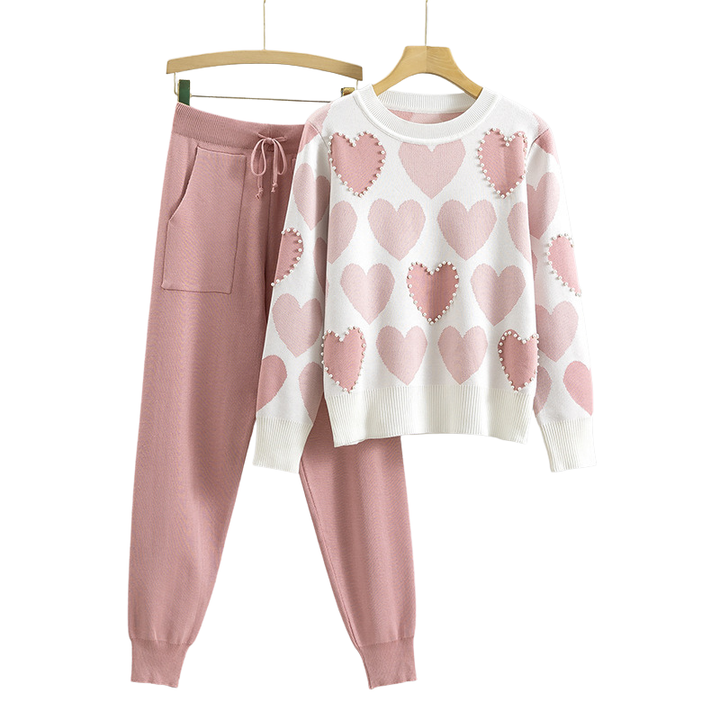 Edna – Studded Colour-Block Knit Set