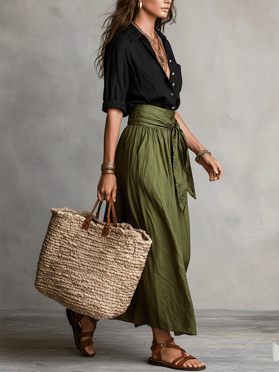 Matilda – Colour-Block Shirt & Trouser Set