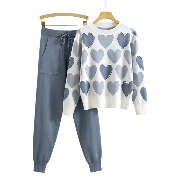 Edna – Studded Colour-Block Knit Set