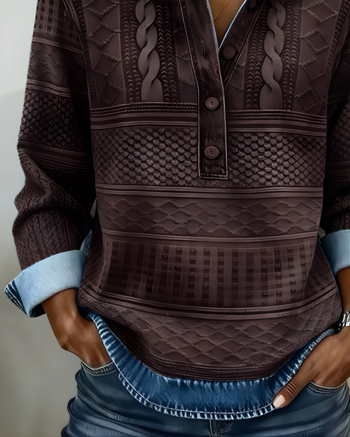 Half-Button Collared Sweatshirt