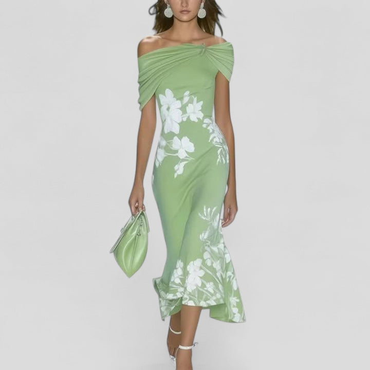 Floral Off-Shoulder Midi Dress