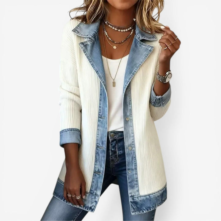Patchwork Colour-Block Loose-Fit Jacket