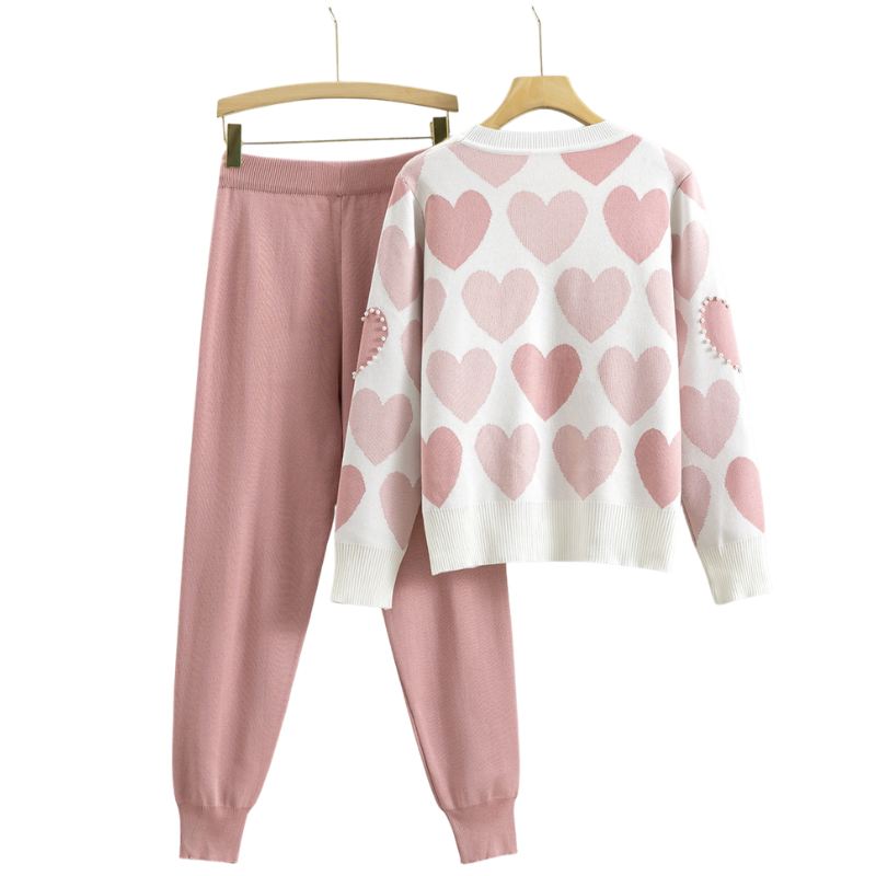 Edna – Studded Colour-Block Knit Set