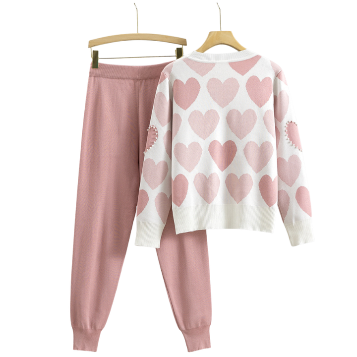Edna – Studded Colour-Block Knit Set