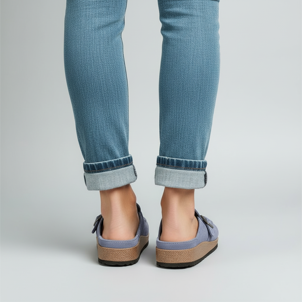 Solène Suede Buckle Clog
