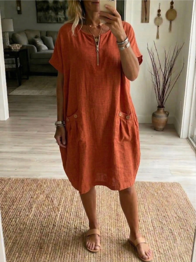 Nora – Cotton A-Line Midi Dress