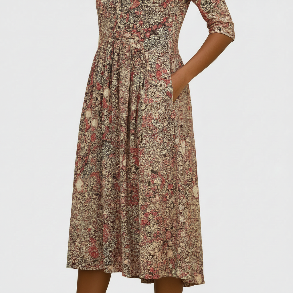 Paisley & Pocket Midi Dress