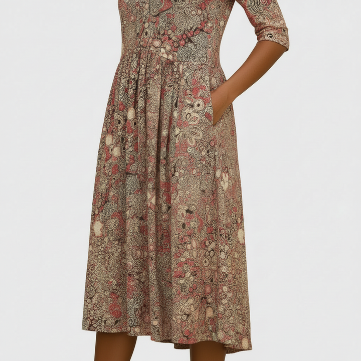 Paisley & Pocket Midi Dress