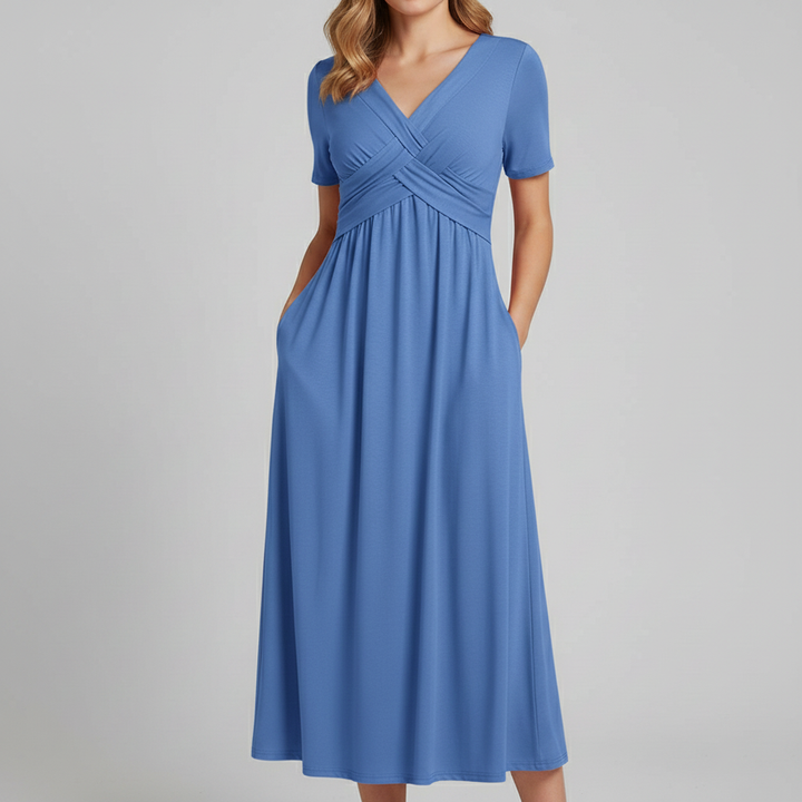 Elara Crossover Midi Dress